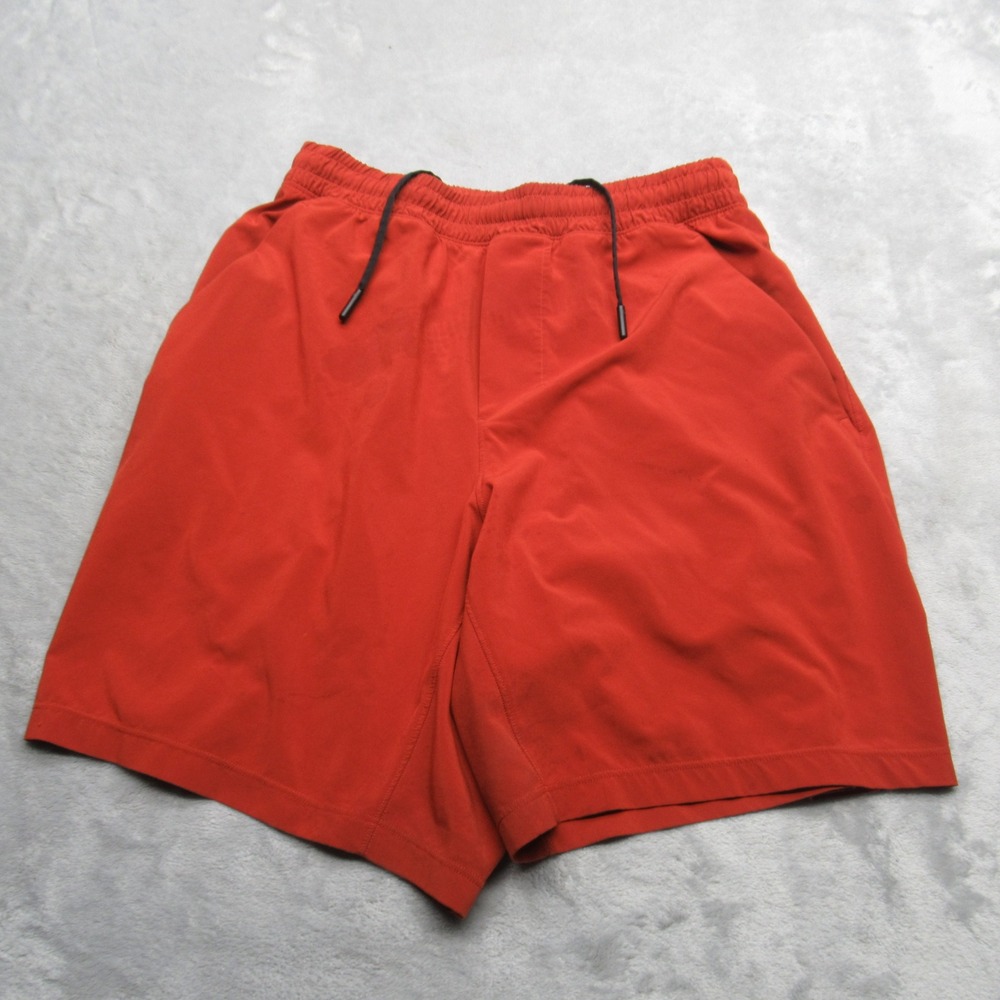 Lululemon Running Shorts Mens 26 Flex‎ Burnt Orange Elastic Drawstring Athletic